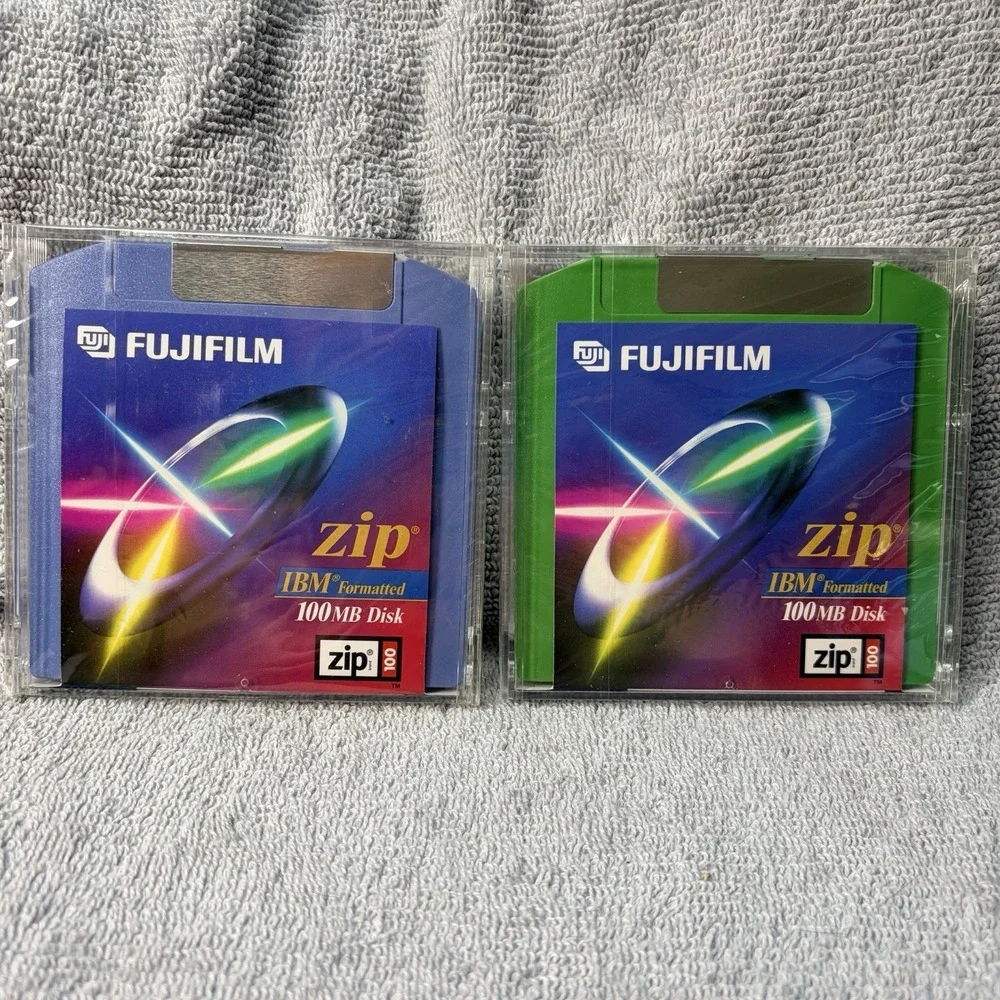 Lot of 2 - FujiFilm 100 MB IBM Formatted Disk Zip Drive Fuji Film - NEW SEALED